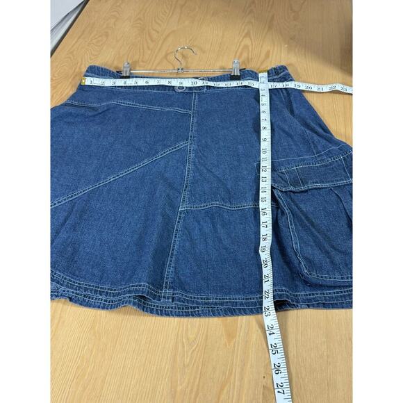 VTG Y2K 90s Women’s Denim Cargo Mini Skirt Plus Size 18 Festival - Picture 8 of 8